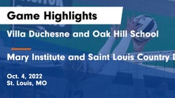Villa Duchesne and Oak Hill School vs Mary Institute and Saint Louis Country Day School Game Highlights - Oct. 4, 2022