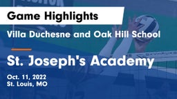 Villa Duchesne and Oak Hill School vs St. Joseph's Academy Game Highlights - Oct. 11, 2022