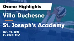 Villa Duchesne  vs St. Joseph's Academy Game Highlights - Oct. 10, 2023