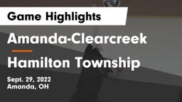 Amanda-Clearcreek  vs Hamilton Township  Game Highlights - Sept. 29, 2022