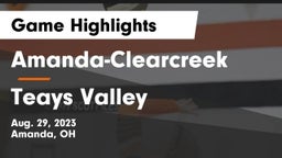 Amanda-Clearcreek  vs Teays Valley  Game Highlights - Aug. 29, 2023