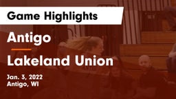 Antigo  vs Lakeland Union  Game Highlights - Jan. 3, 2022