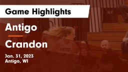 Antigo  vs Crandon  Game Highlights - Jan. 31, 2023