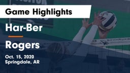 Har-Ber  vs Rogers Game Highlights - Oct. 15, 2020