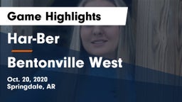 Har-Ber  vs Bentonville West  Game Highlights - Oct. 20, 2020