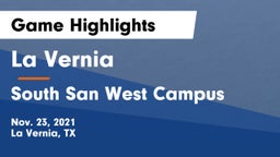 La Vernia  vs South San West Campus Game Highlights - Nov. 23, 2021