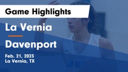 La Vernia  vs Davenport  Game Highlights - Feb. 21, 2023