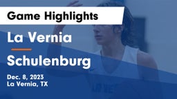 La Vernia  vs Schulenburg  Game Highlights - Dec. 8, 2023