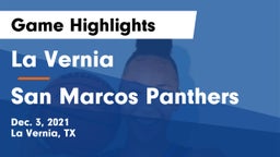 La Vernia  vs San Marcos Panthers Game Highlights - Dec. 3, 2021