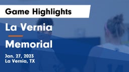 La Vernia  vs Memorial  Game Highlights - Jan. 27, 2023