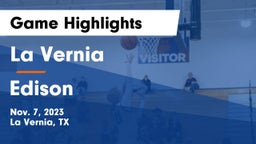 La Vernia  vs Edison  Game Highlights - Nov. 7, 2023