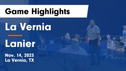 La Vernia  vs Lanier  Game Highlights - Nov. 14, 2023