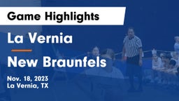 La Vernia  vs New Braunfels  Game Highlights - Nov. 18, 2023