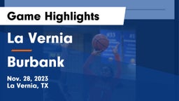 La Vernia  vs Burbank  Game Highlights - Nov. 28, 2023