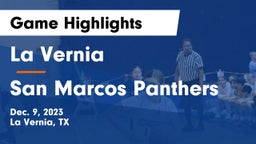 La Vernia  vs San Marcos Panthers Game Highlights - Dec. 9, 2023