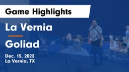 La Vernia  vs Goliad  Game Highlights - Dec. 15, 2023