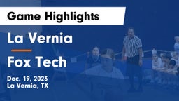 La Vernia  vs Fox Tech  Game Highlights - Dec. 19, 2023