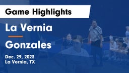La Vernia  vs Gonzales  Game Highlights - Dec. 29, 2023