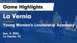 La Vernia  vs Young Women's Leadership Academy Game Highlights - Jan. 9, 2024