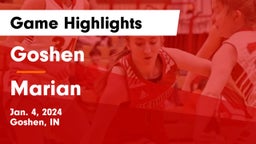 Goshen  vs Marian  Game Highlights - Jan. 4, 2024