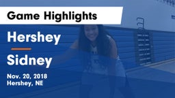 Hershey  vs Sidney  Game Highlights - Nov. 20, 2018