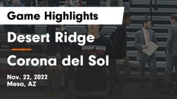 Desert Ridge  vs Corona del Sol  Game Highlights - Nov. 22, 2022