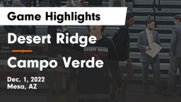 Desert Ridge  vs Campo Verde  Game Highlights - Dec. 1, 2022