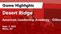 Desert Ridge  vs American Leadership Academy - Gilbert  Game Highlights - Sept. 2, 2022
