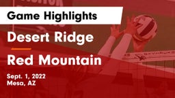 Desert Ridge  vs Red Mountain  Game Highlights - Sept. 1, 2022