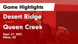 Desert Ridge  vs Queen Creek  Game Highlights - Sept. 27, 2022