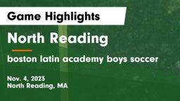 North Reading  vs boston latin academy boys soccer Game Highlights - Nov. 4, 2023