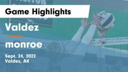 Valdez  vs monroe Game Highlights - Sept. 24, 2022
