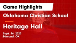 Oklahoma Christian School vs Heritage Hall  Game Highlights - Sept. 26, 2020