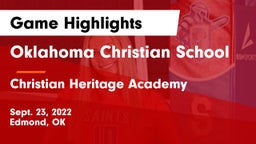 Oklahoma Christian School vs Christian Heritage Academy Game Highlights - Sept. 23, 2022