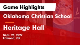 Oklahoma Christian School vs Heritage Hall  Game Highlights - Sept. 23, 2022