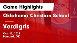 Oklahoma Christian School vs Verdigris  Game Highlights - Oct. 13, 2022