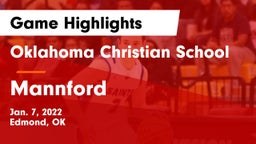 Oklahoma Christian School vs Mannford  Game Highlights - Jan. 7, 2022