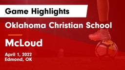Oklahoma Christian School vs McLoud Game Highlights - April 1, 2022