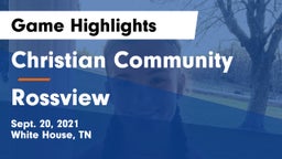 Christian Community  vs Rossview Game Highlights - Sept. 20, 2021