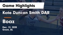 Kate Duncan Smith DAR  vs Boaz  Game Highlights - Dec. 12, 2020