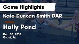 Kate Duncan Smith DAR  vs Holly Pond  Game Highlights - Dec. 30, 2020