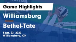 Williamsburg  vs Bethel-Tate  Game Highlights - Sept. 22, 2020