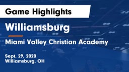 Williamsburg  vs Miami Valley Christian Academy Game Highlights - Sept. 29, 2020