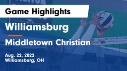 Williamsburg  vs Middletown Christian  Game Highlights - Aug. 22, 2022