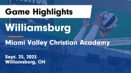 Williamsburg  vs Miami Valley Christian Academy Game Highlights - Sept. 25, 2023