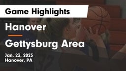 Hanover  vs Gettysburg Area  Game Highlights - Jan. 23, 2023