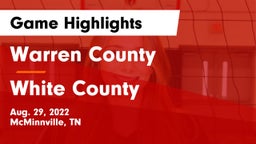 Warren County  vs White County   Game Highlights - Aug. 29, 2022