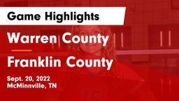 Warren County  vs Franklin County  Game Highlights - Sept. 20, 2022