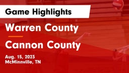 Warren County  vs Cannon County  Game Highlights - Aug. 15, 2023