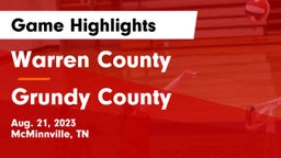 Warren County  vs Grundy County  Game Highlights - Aug. 21, 2023
